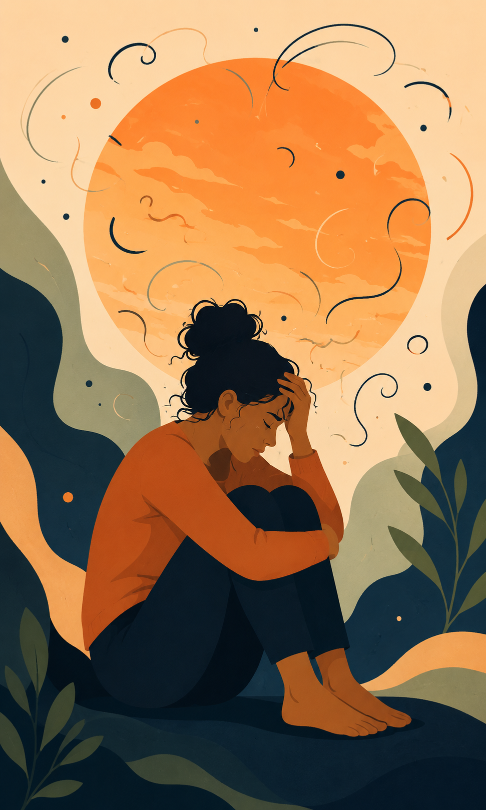 Ilustración sobre ansiedad y bienestar emocional